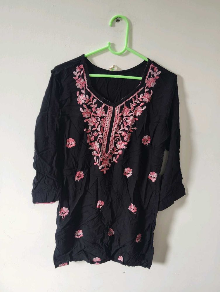 Black Embroidered Kurti