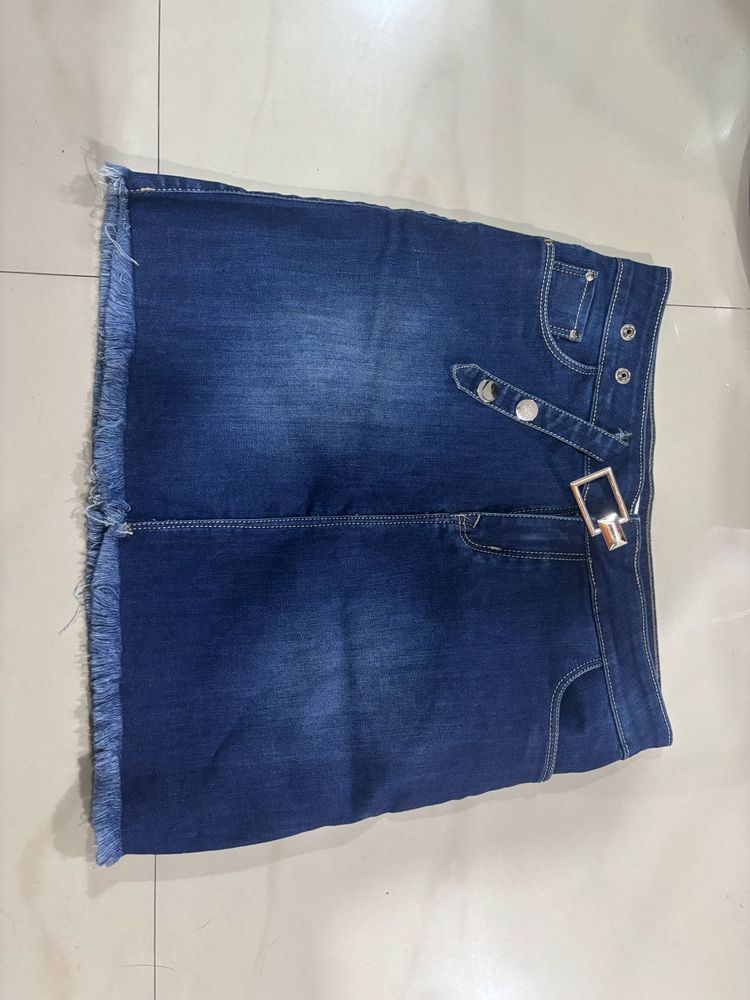 mini denim skirt
