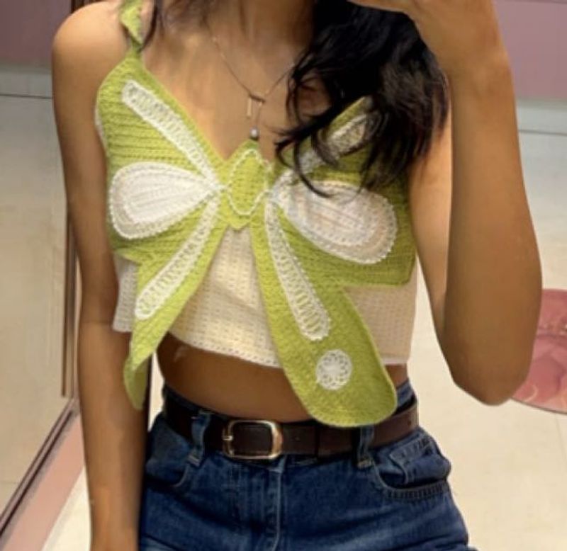 Crochet Butterfly Crop Top