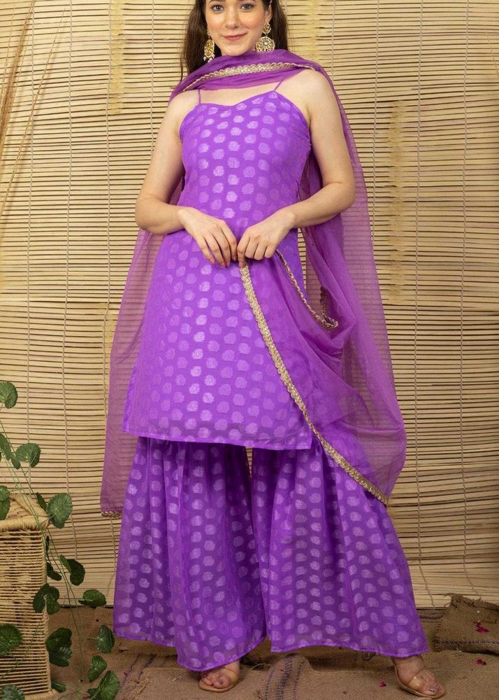 Sale! Purple Polka Dot Kurta Set