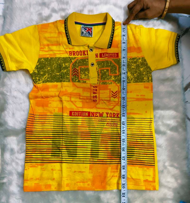 Yellow Color Boys Polo T-Shirt More Colour Avail