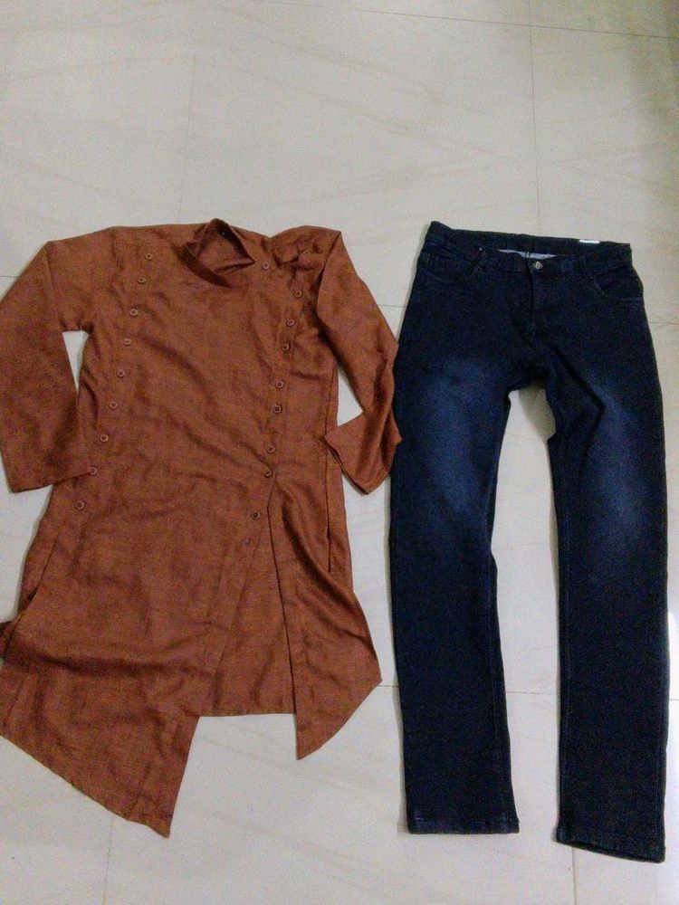 Stylish Kurta and Jeans Set