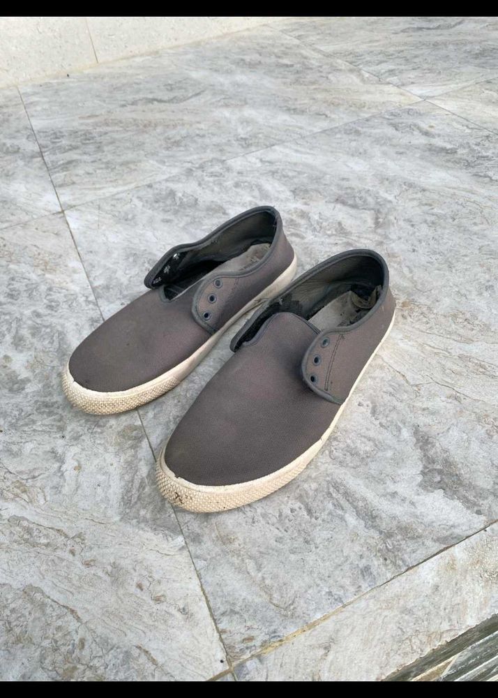 Charcoal Slip-Ons