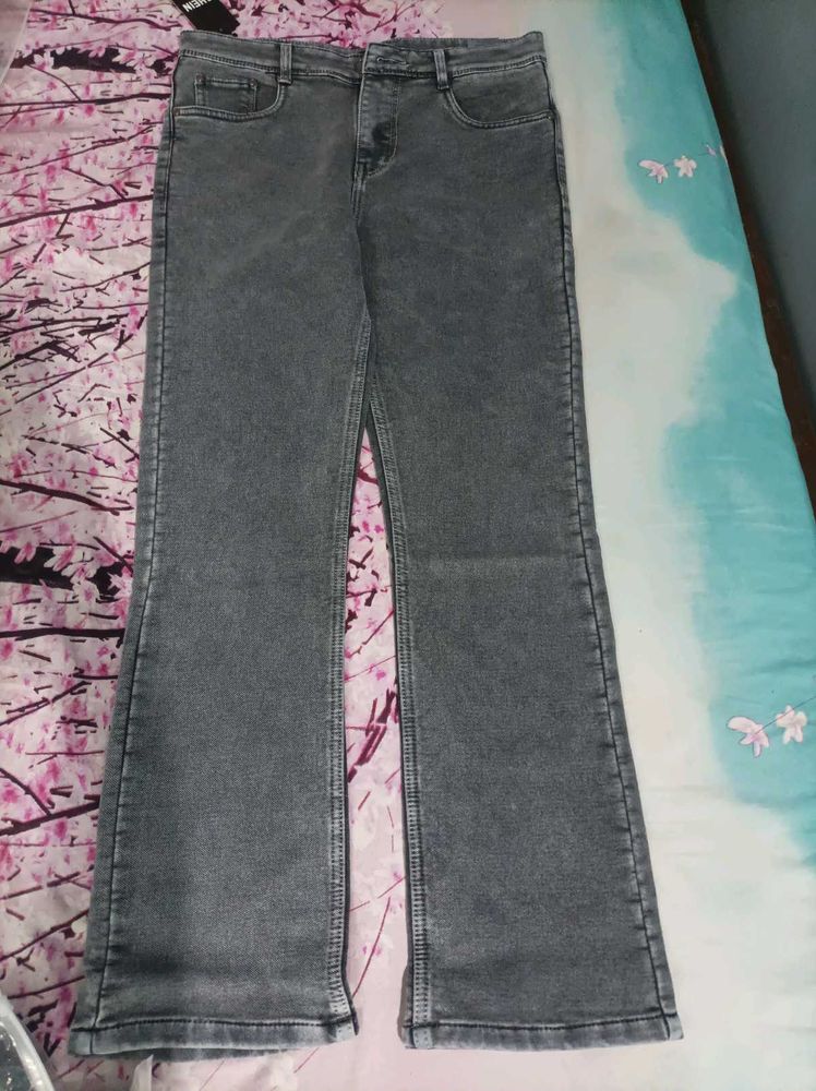 Grey Flared Jeans