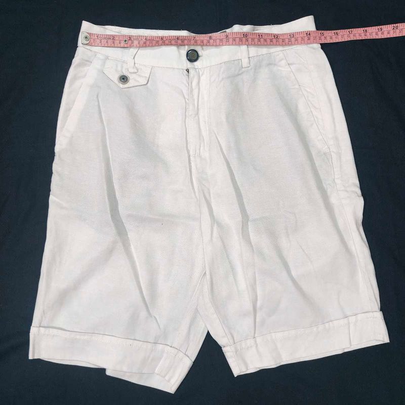 Classic White Lyocell Shorts