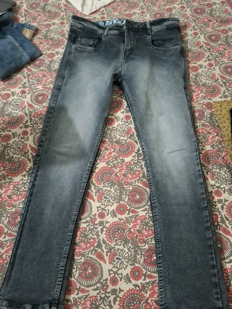 Men's Stylish Grey Washed Jeans