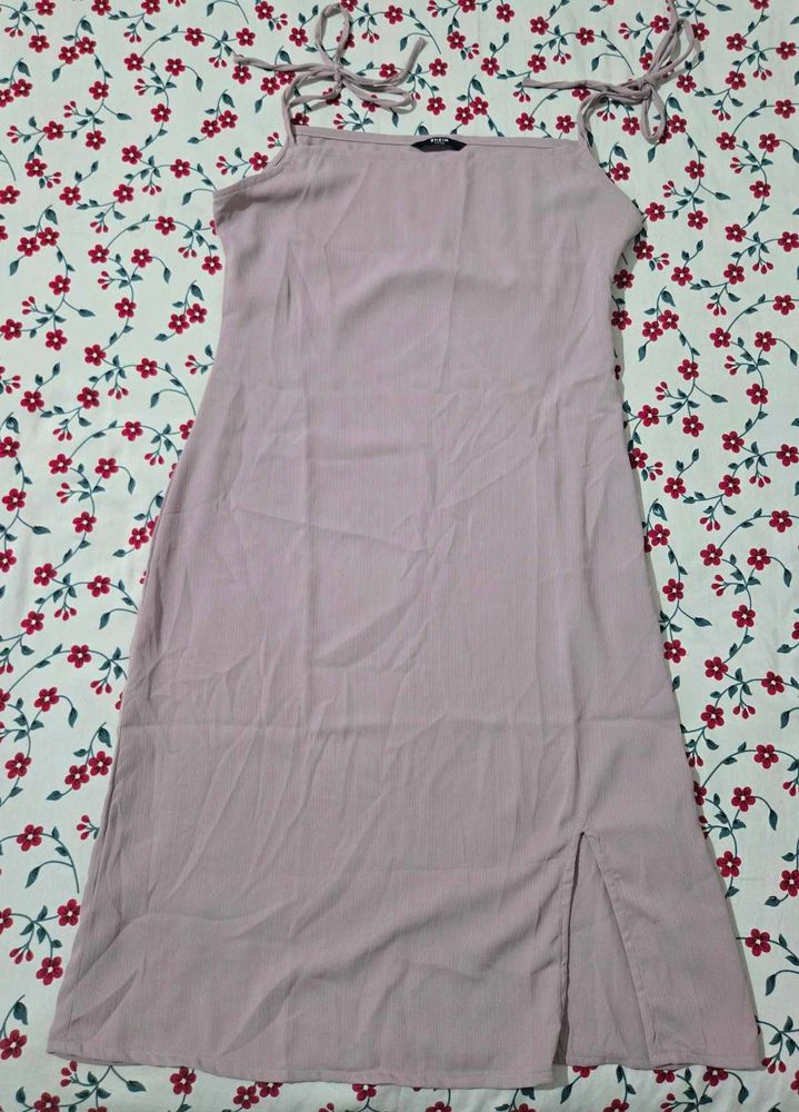 Pastel Pink Slip Dress with Tie Straps