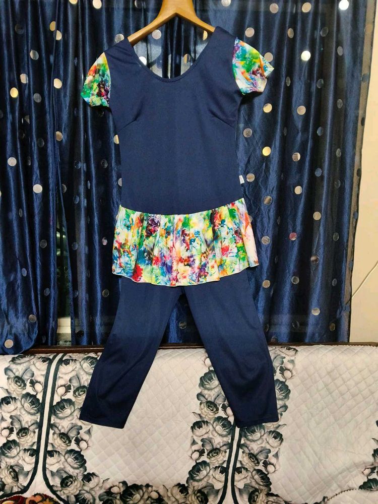 Women's Blue Floral Swimsuit