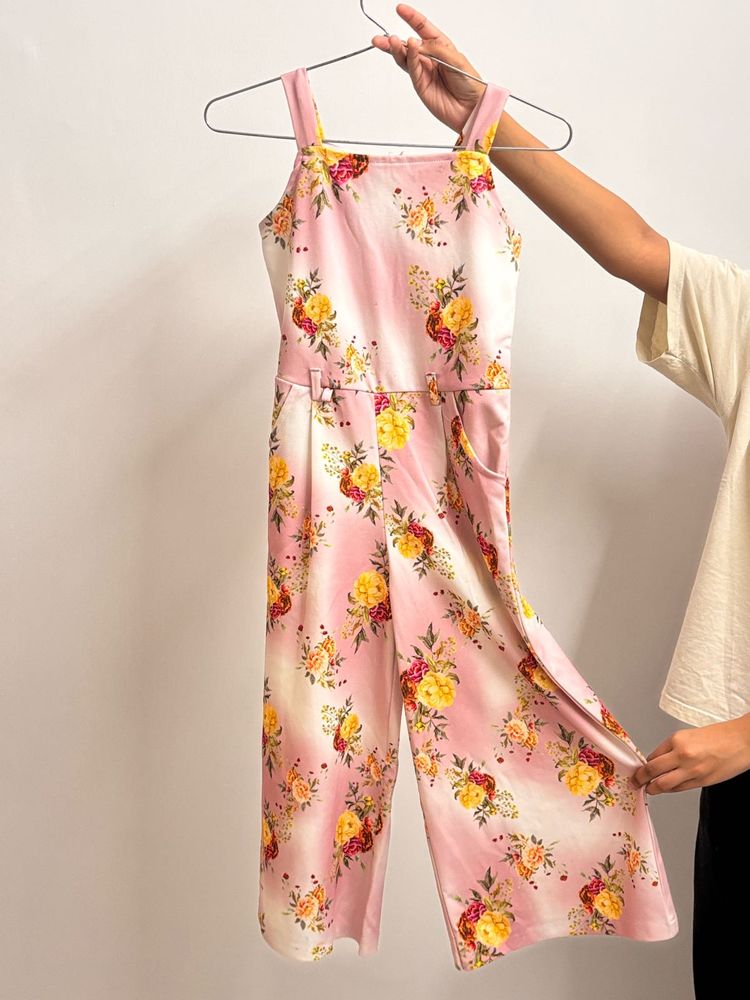 Floral Print Wide Leg Jumpsuit