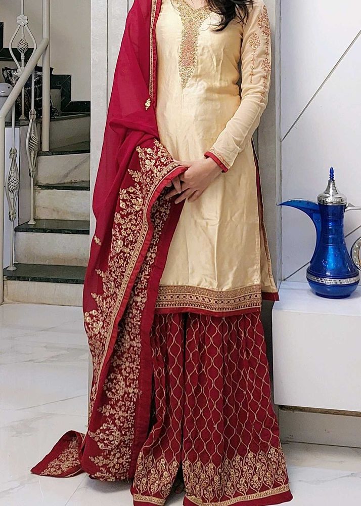 Heavy Embroidered Sharara Set