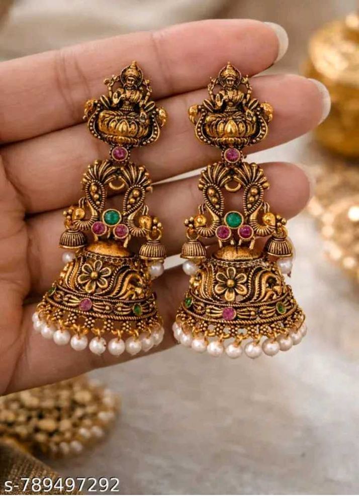 Antique Gold Jhumka Earrings