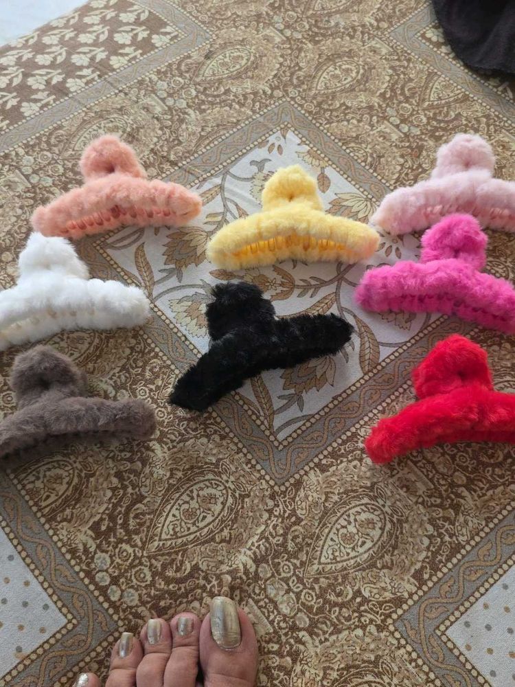 Fluffy Claw Clips - Set of 7
