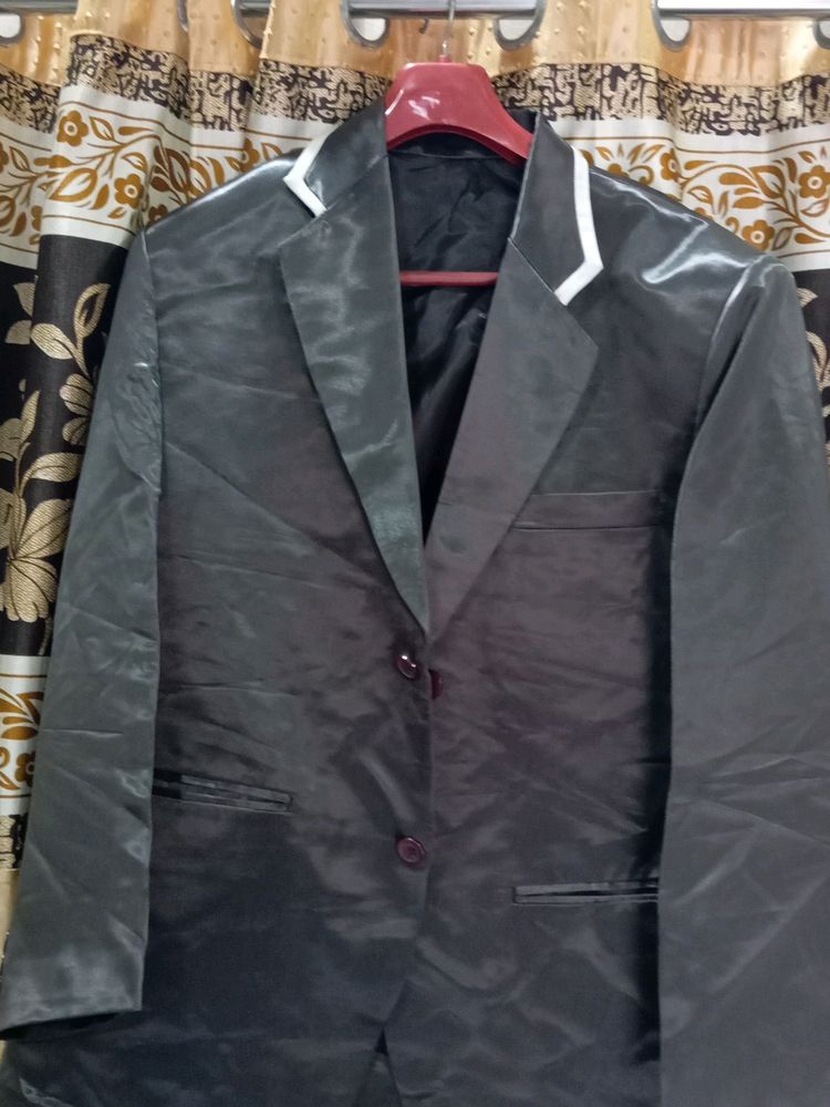 Men's Grey Shiny Blazer