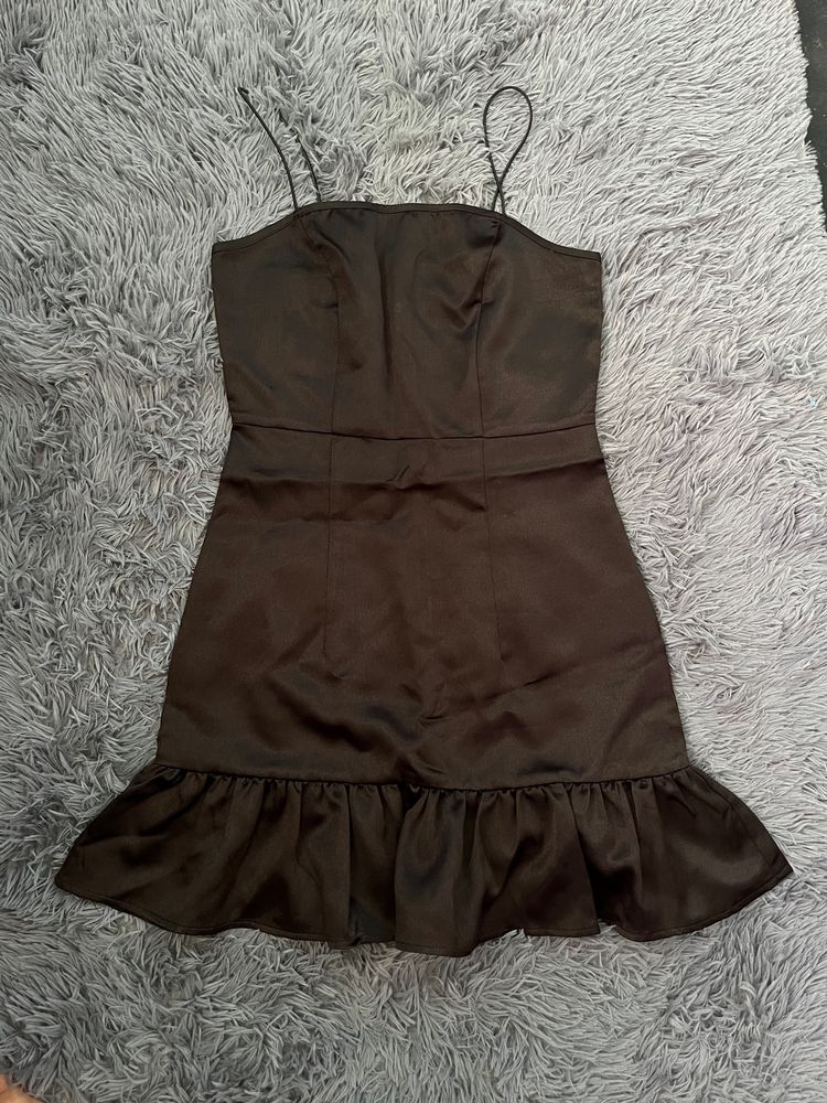 Black Satin Mini Dress