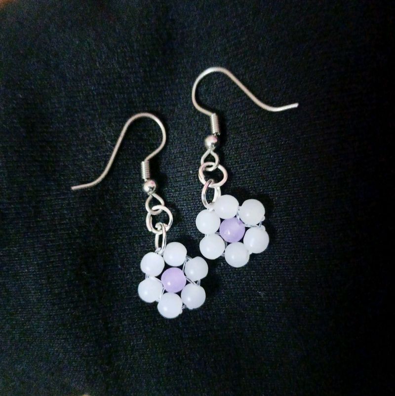 Flower Beaded Earrings