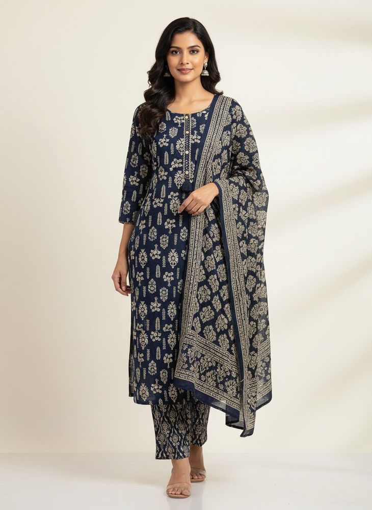Designer Floral Print Suit Set