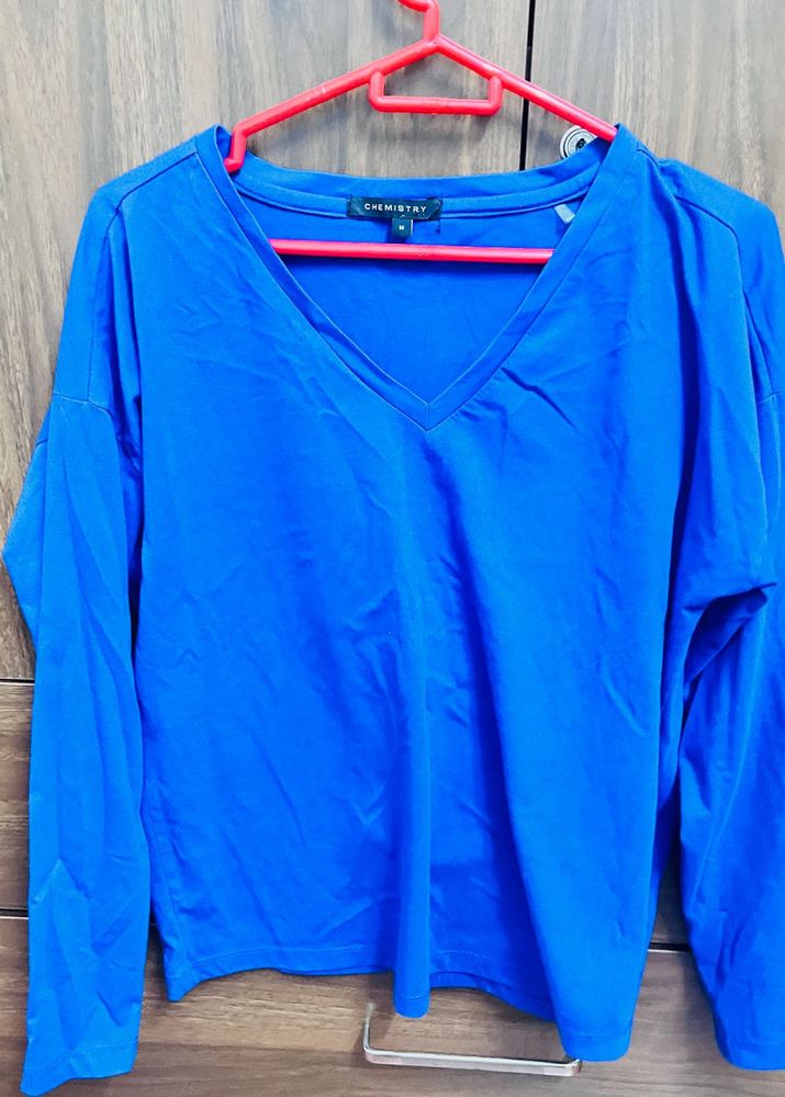 Blue Long Sleeve Top