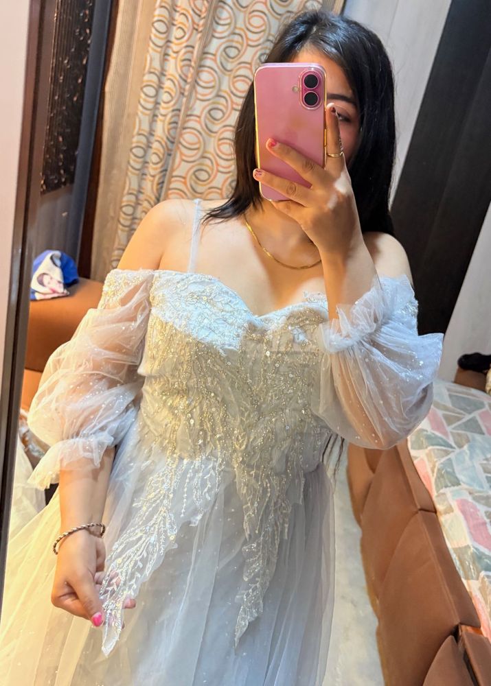 Elegant Off-Shoulder Gown🧸💖🦋