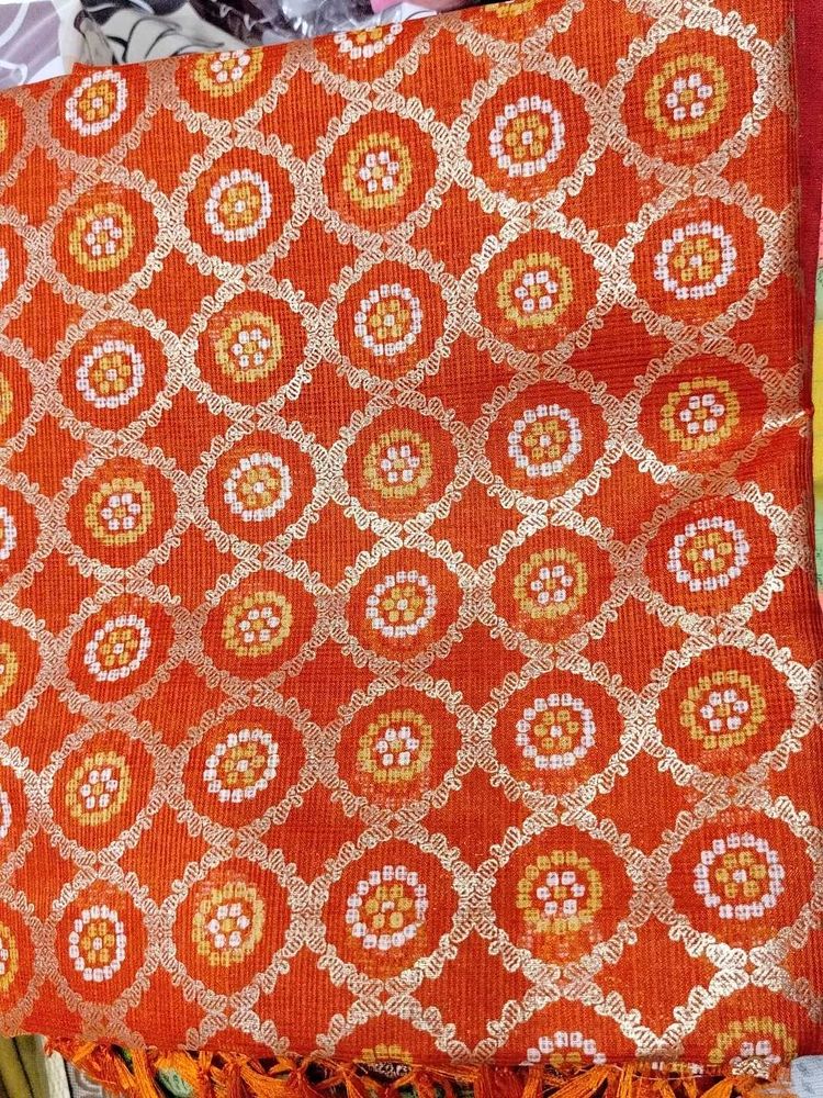 Beautiful Orange Brocade sareee
