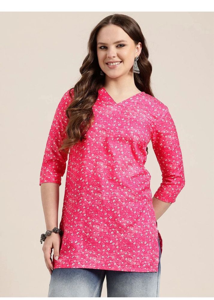 Vibrant Pink Printed Kurta