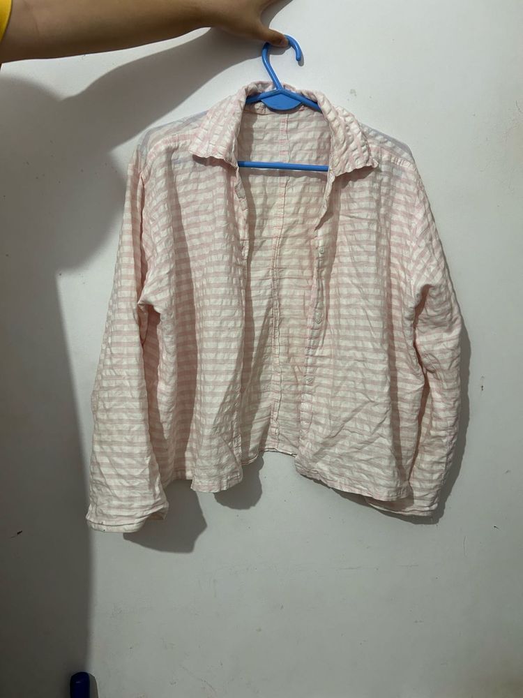 Lightweight Striped Button-Up Shirt