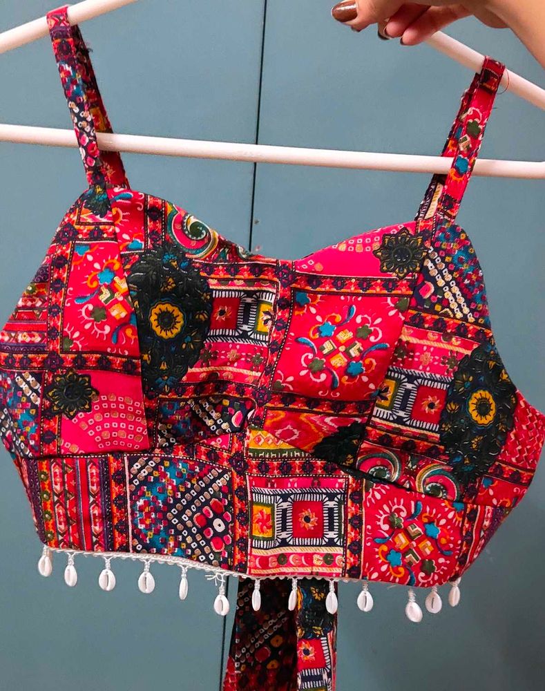Padded Navratri Backless Top
