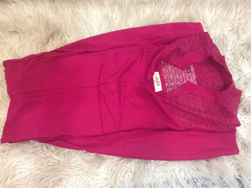 Pink Lace Detail Top