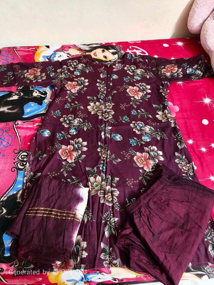 Women's Floral Kurta Set with Dupatta 3xl