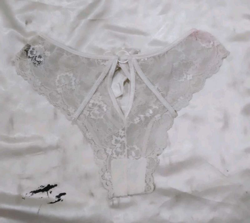 White Lace Thong Panty