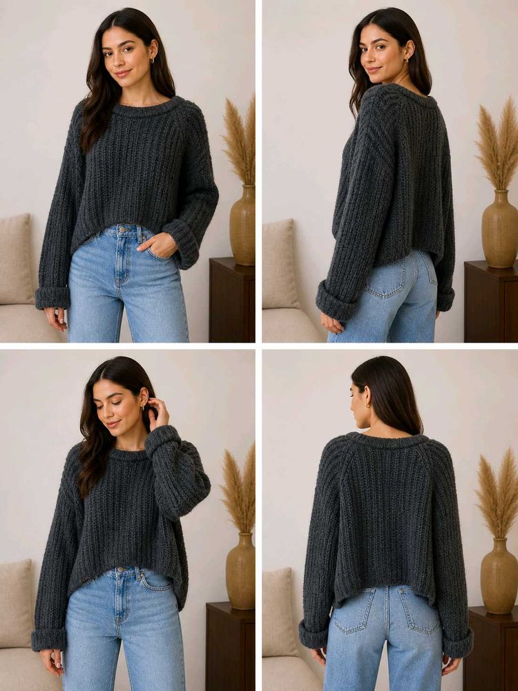 Chunky Knit Cropped Cardigan