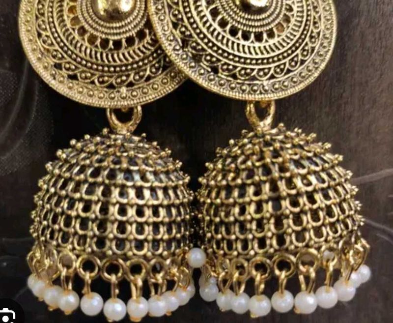 Oxidized Jhumka Earrings