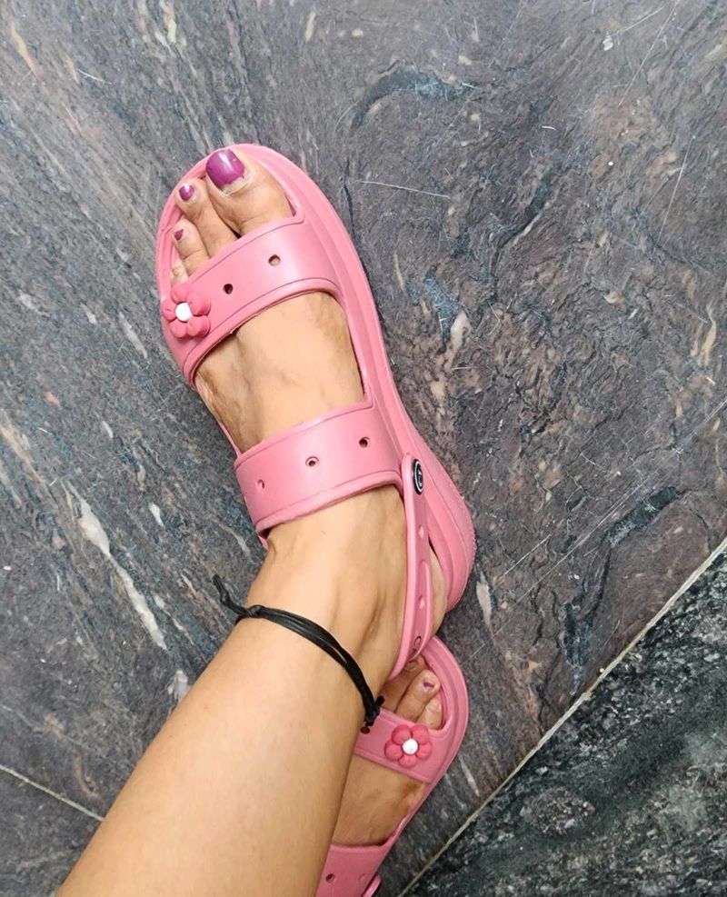 Cute Pink Flower Sandals