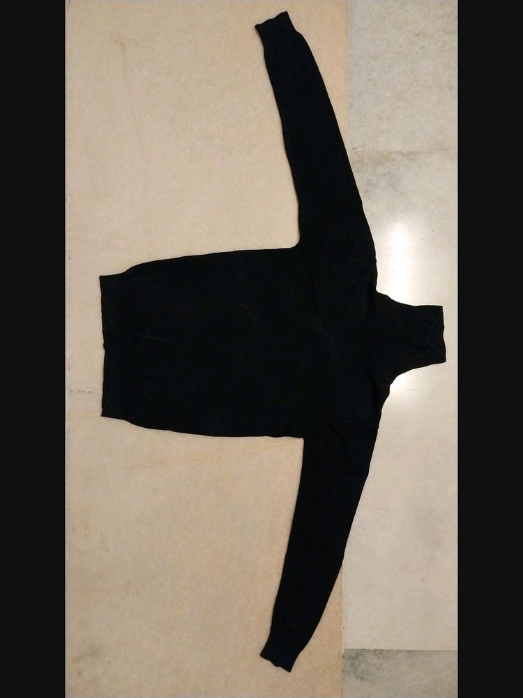 Black Turtleneck Boyfriend Tee