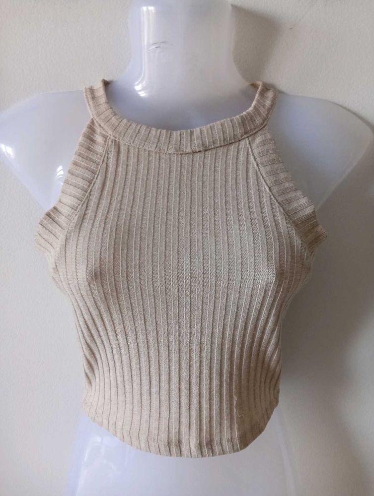 bershka aesthetic knit crop top.