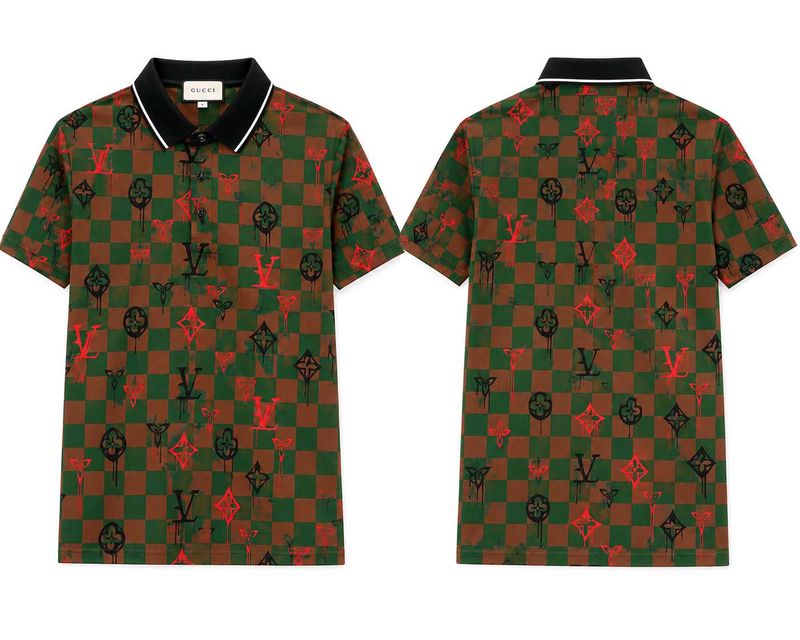 Gucci LV Print Polo tShirt size l import clothes
