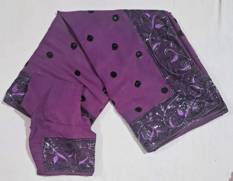 Beautiful Wine shade Saree (with blouse)