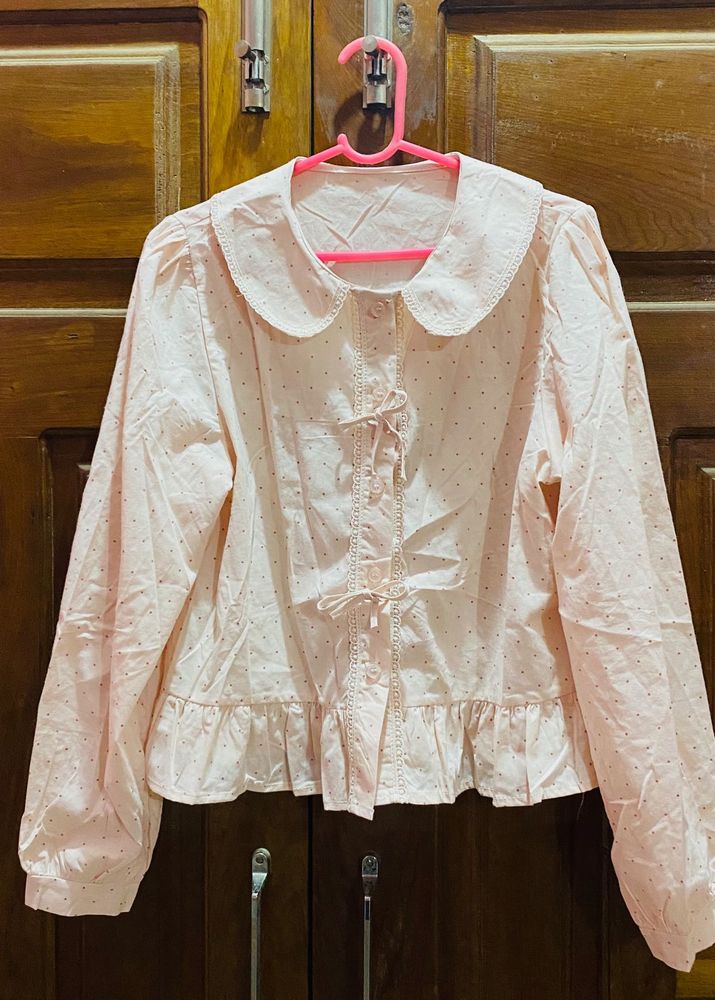 Cute pink polka dots top