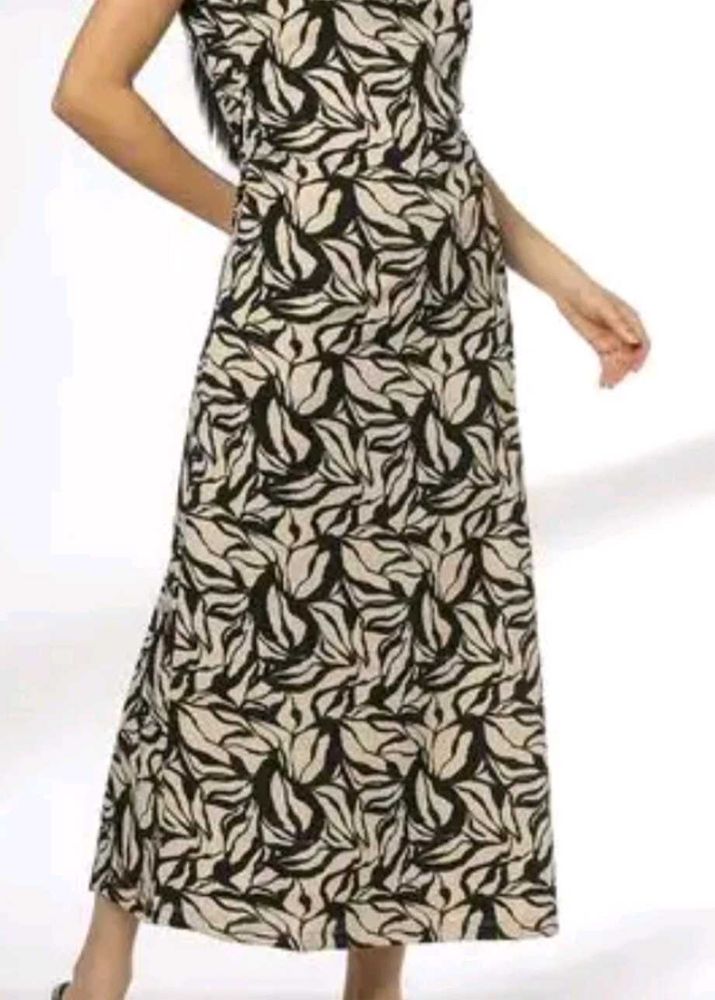 Elegant  Floral Printed A-Line Maxi Dress