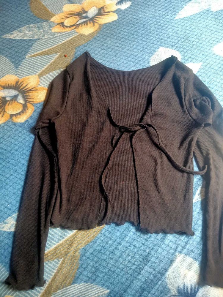 Cute Brown Cropped Cardigan