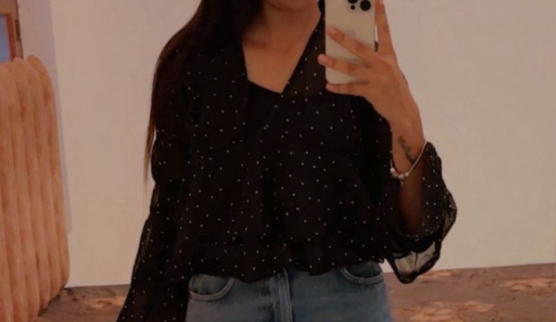 Chic Black Polka Dot Top