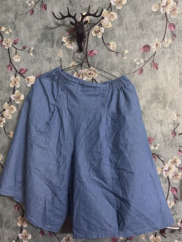 Light Wash Denim Culottes