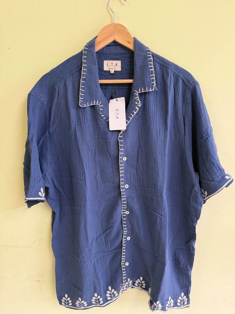 Embroidered Blue Shirt