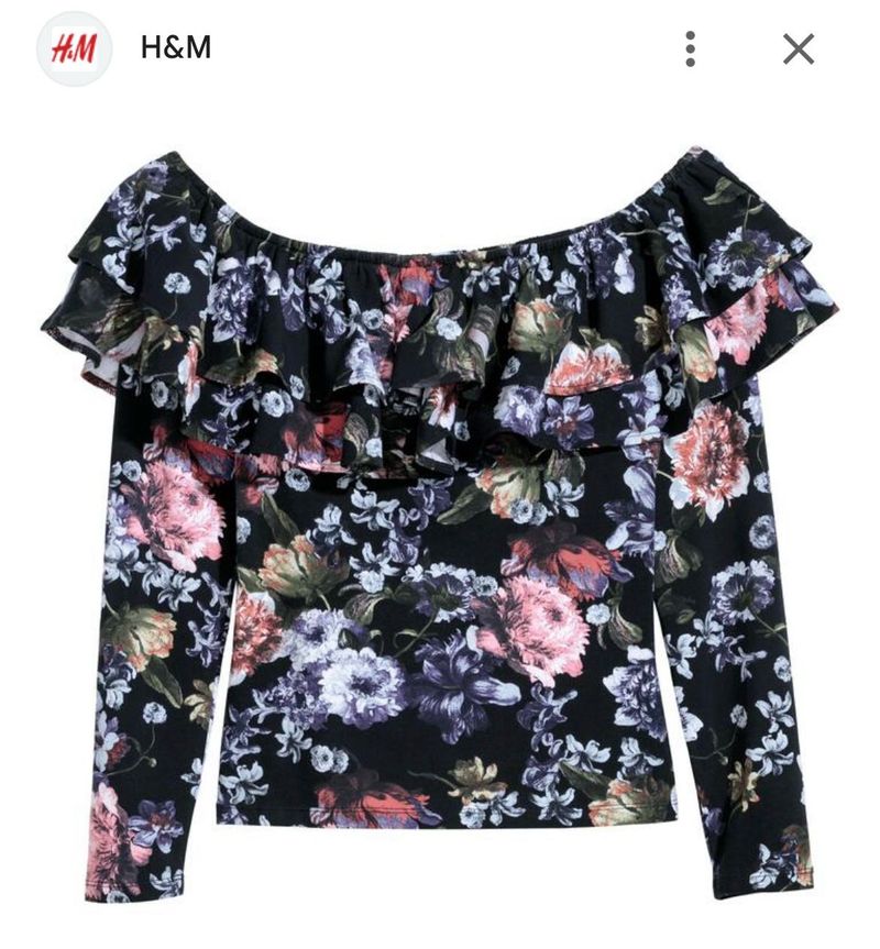 H&amp;M Off-Shoulder Floral Print Top