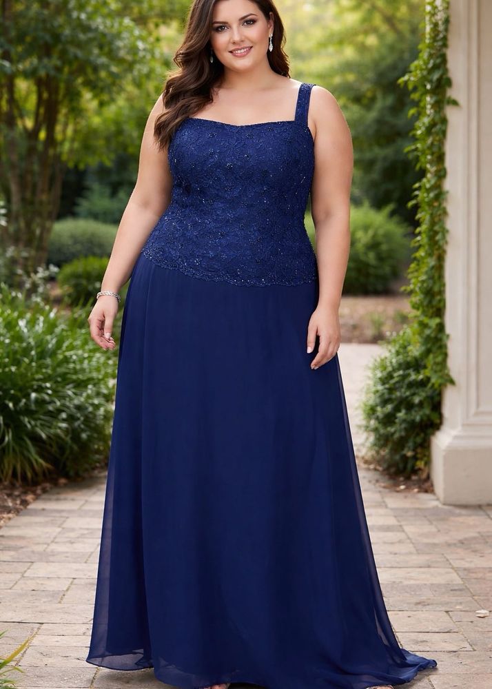 Elegant Navy Blue Embellished Gown
