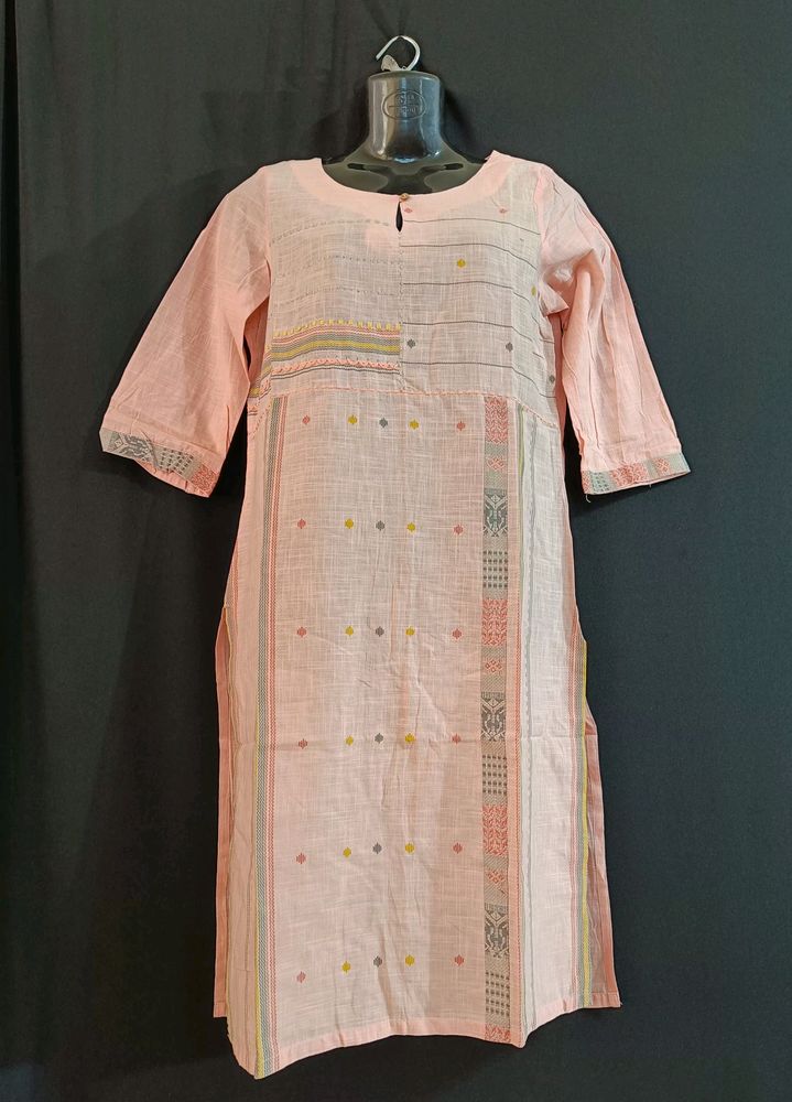 Peach Linen Tunic Dress