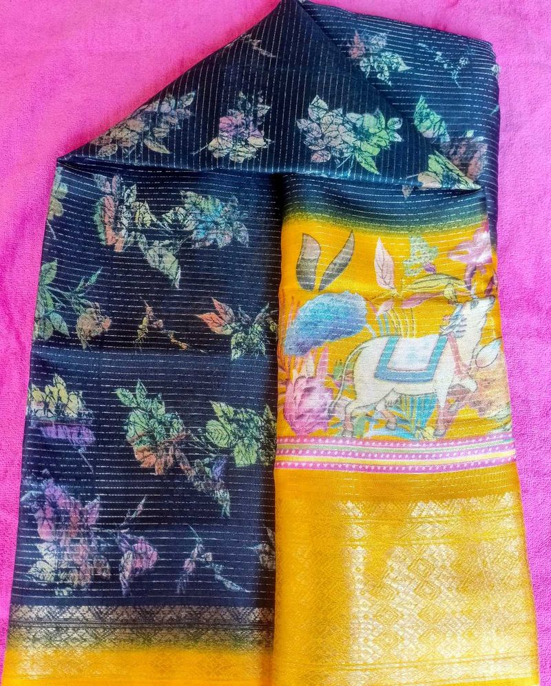 Beautiful zari line s fancy saree