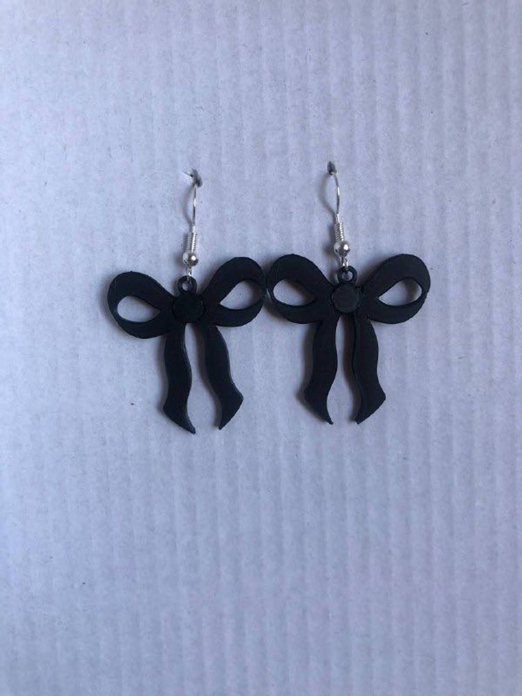 Black Bow Earrings