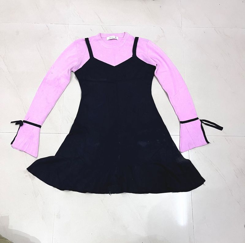 Cute Black Layered Dress