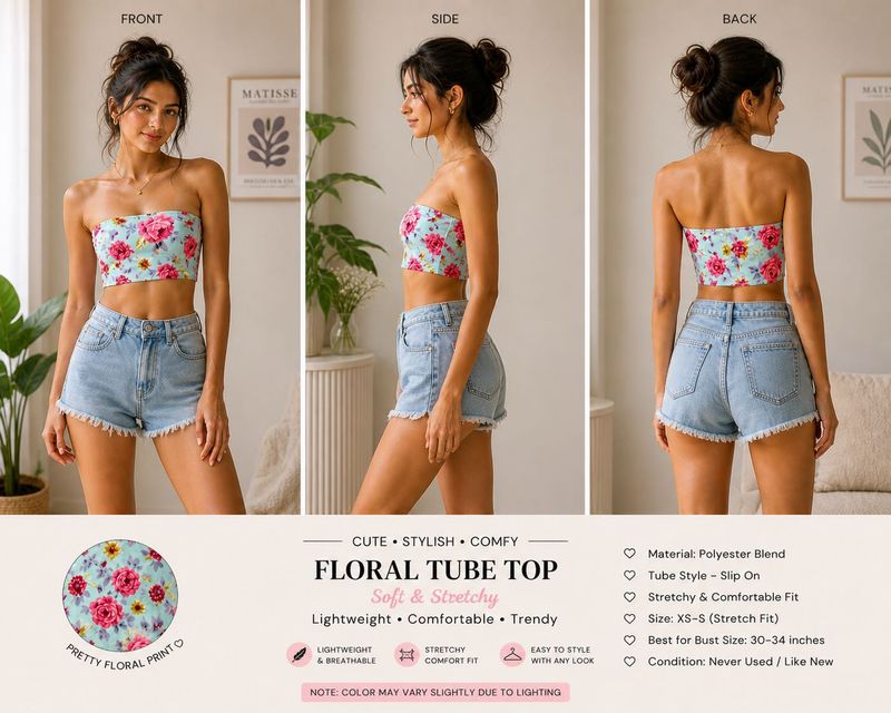 Floral Tube Top - Soft &amp; Stretchy