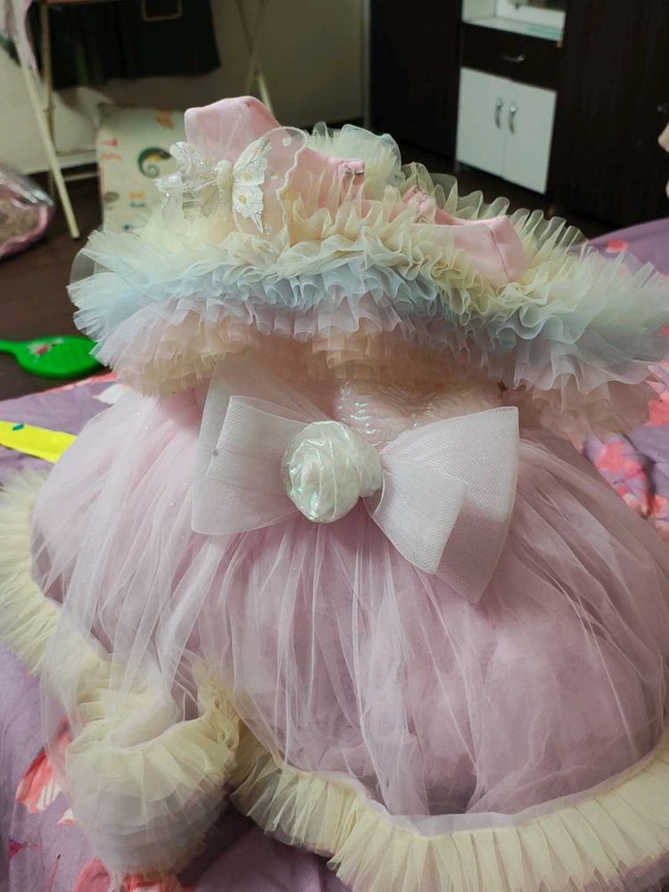 Adorable Pink Tulle Dress with Bow